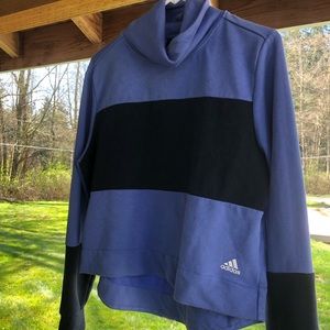 Purple cowl neck adidas pullover